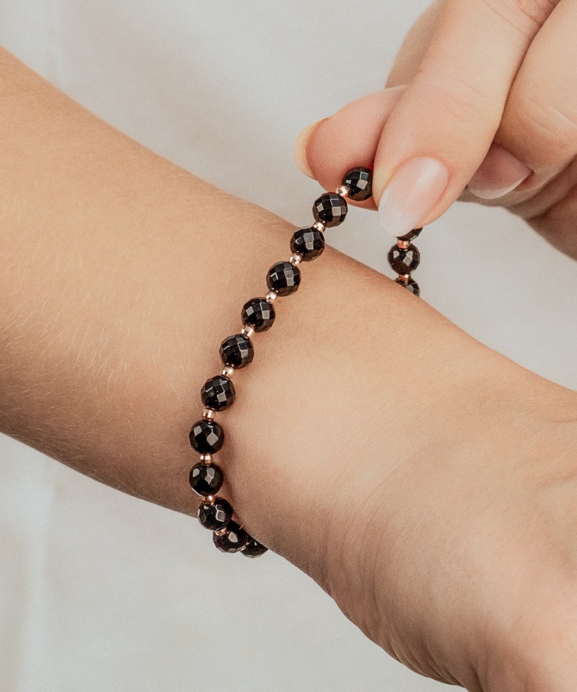 Zelta rokassprādze ar oniksu 6mm - Goldinga