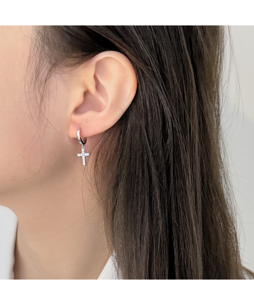 Sudraba auskari ar cirkoniem "Krusti"