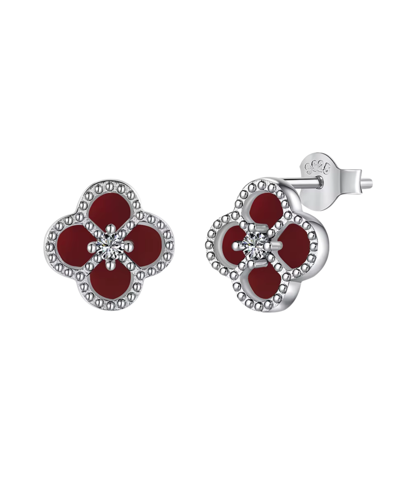 Sudraba auskari ar oniksu un cirkoniem