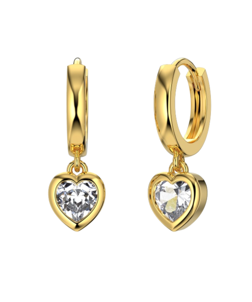 Apzeltīti sudraba auskari ar cirkonijiem