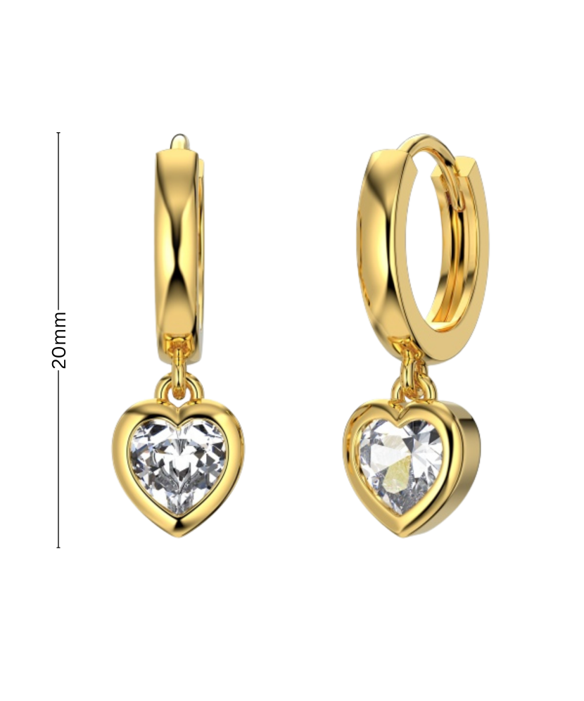 Apzeltīti sudraba auskari ar cirkonijiem