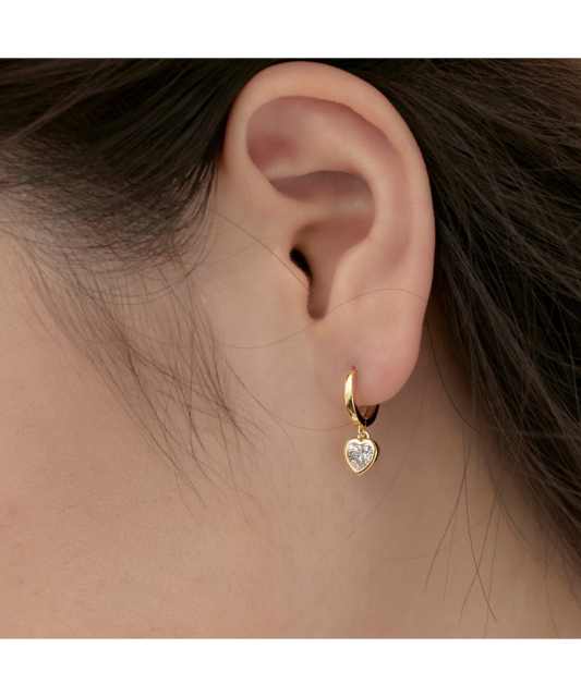 Позолоченные серьги из серебра с цирконами