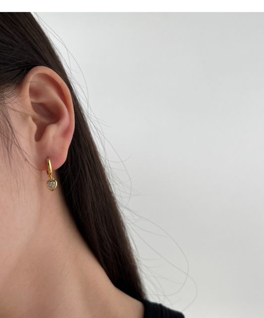 Apzeltīti sudraba auskari ar cirkonijiem