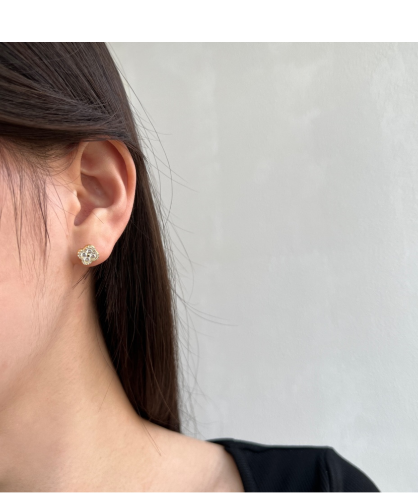 Позолоченные серьги из серебра с цирконами