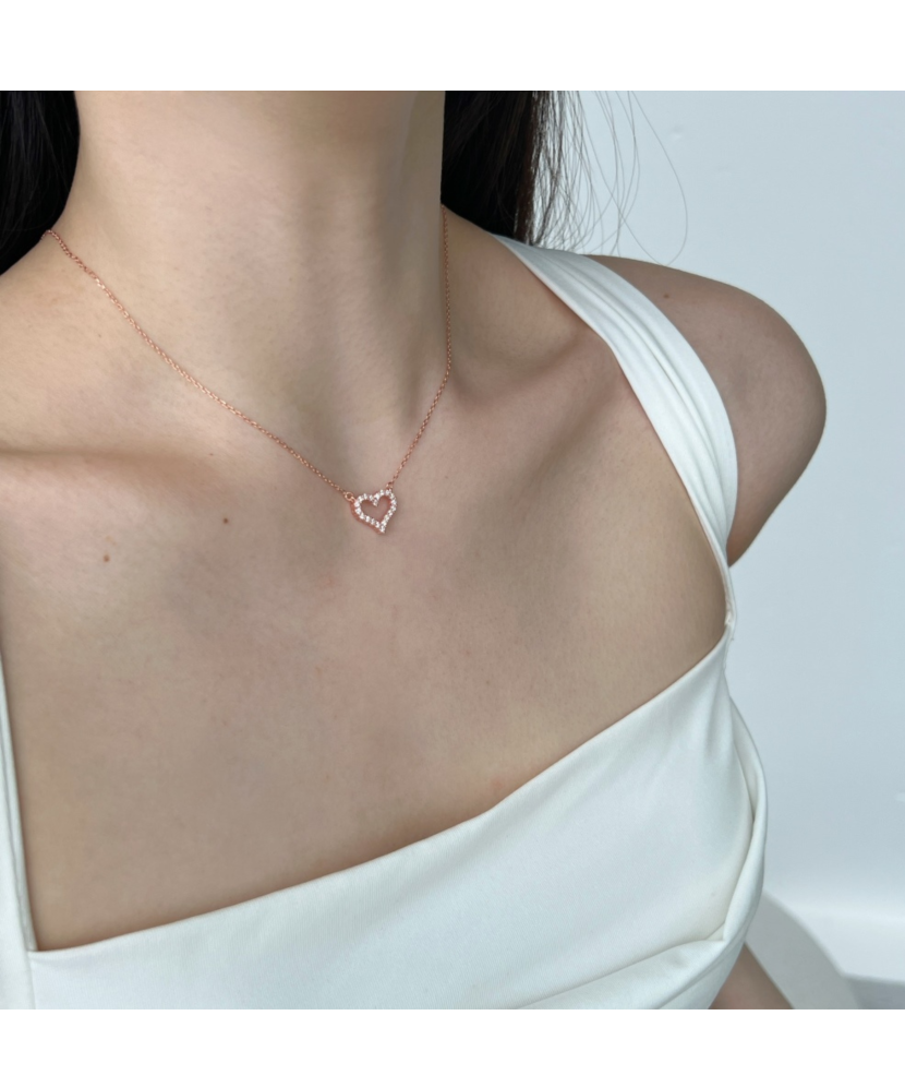 Apzeltīta sudraba ķēdīte ar kulonu "Sirds"