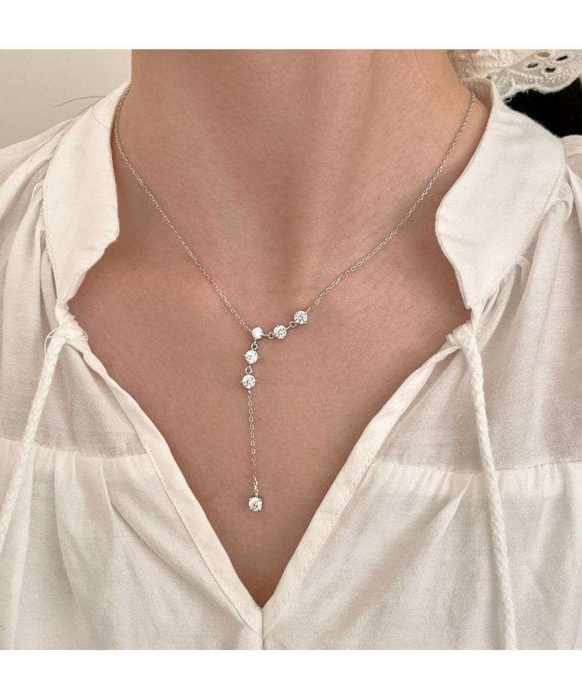 Sudraba ķēdīte ar cirkonija piekariņu