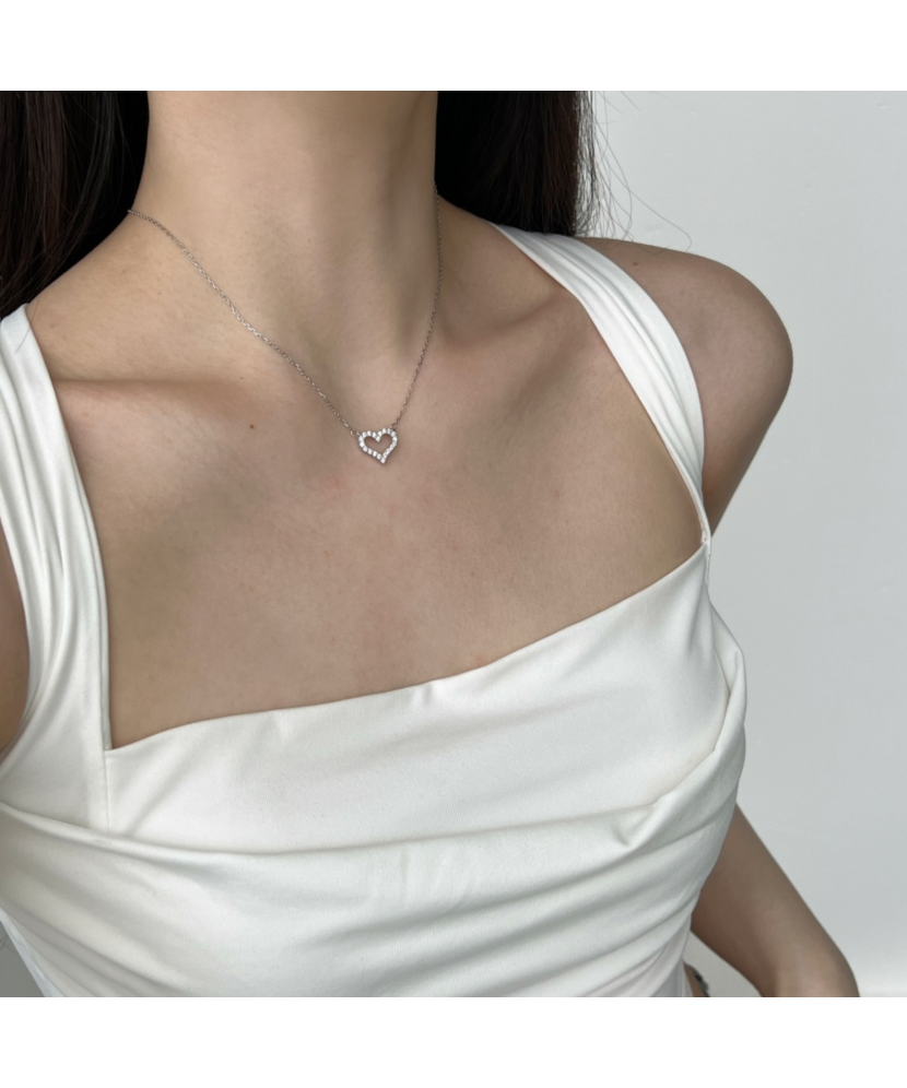 Sudraba ķēdīte ar cirkonija piekariņu "Sirsniņa"