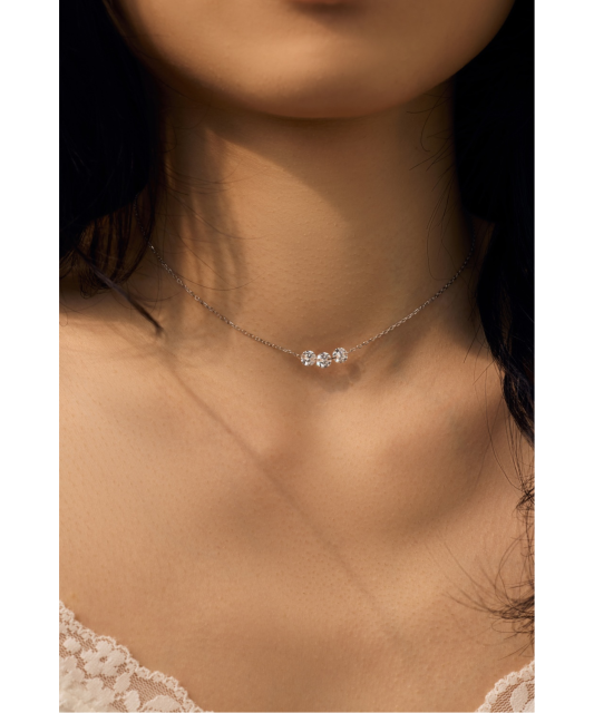 Sudraba ķēdīte ar cirkonija piekariņu