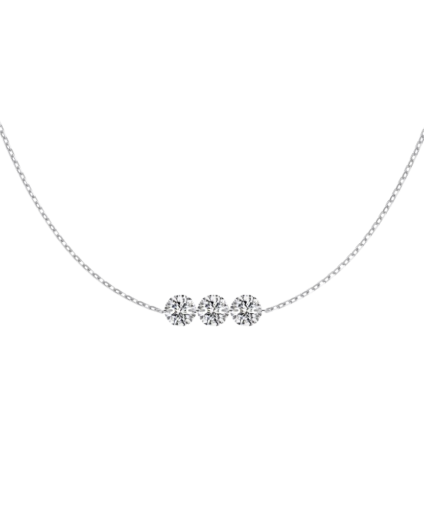 Серебряная цепочка с подвеской из циркона