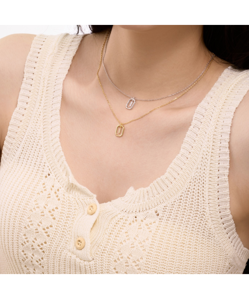 Sudraba ķēdīte ar cirkona kulonu "Burts I"