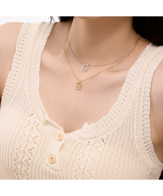 Серебряная цепочка с подвеской из циркона «Буква I»