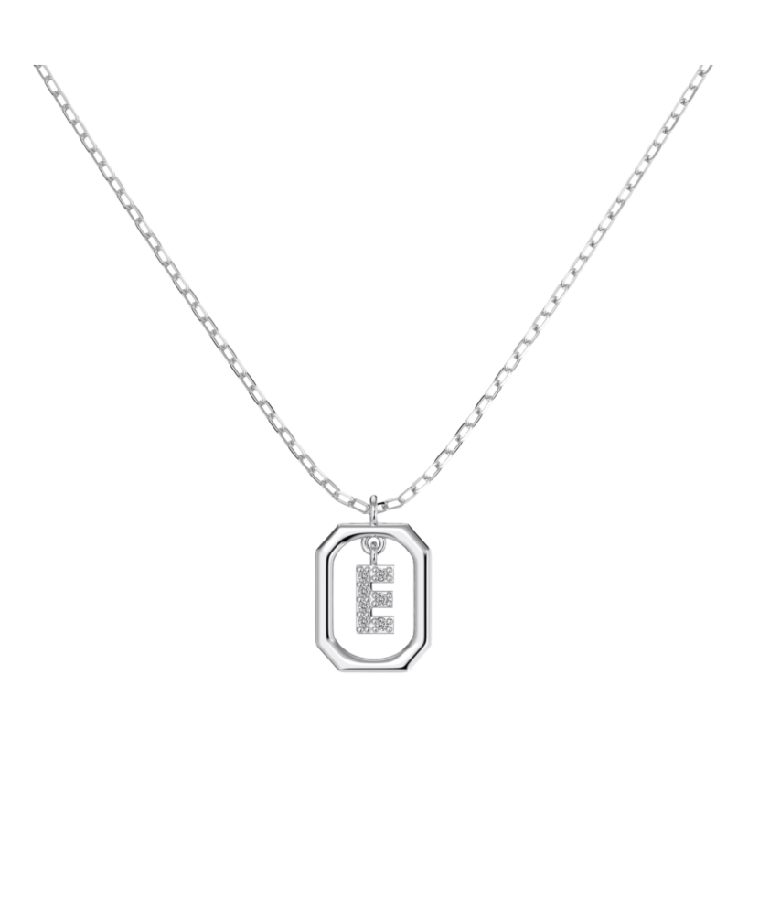 Sudraba ķēdīte ar cirkona kulonu "Burts E"