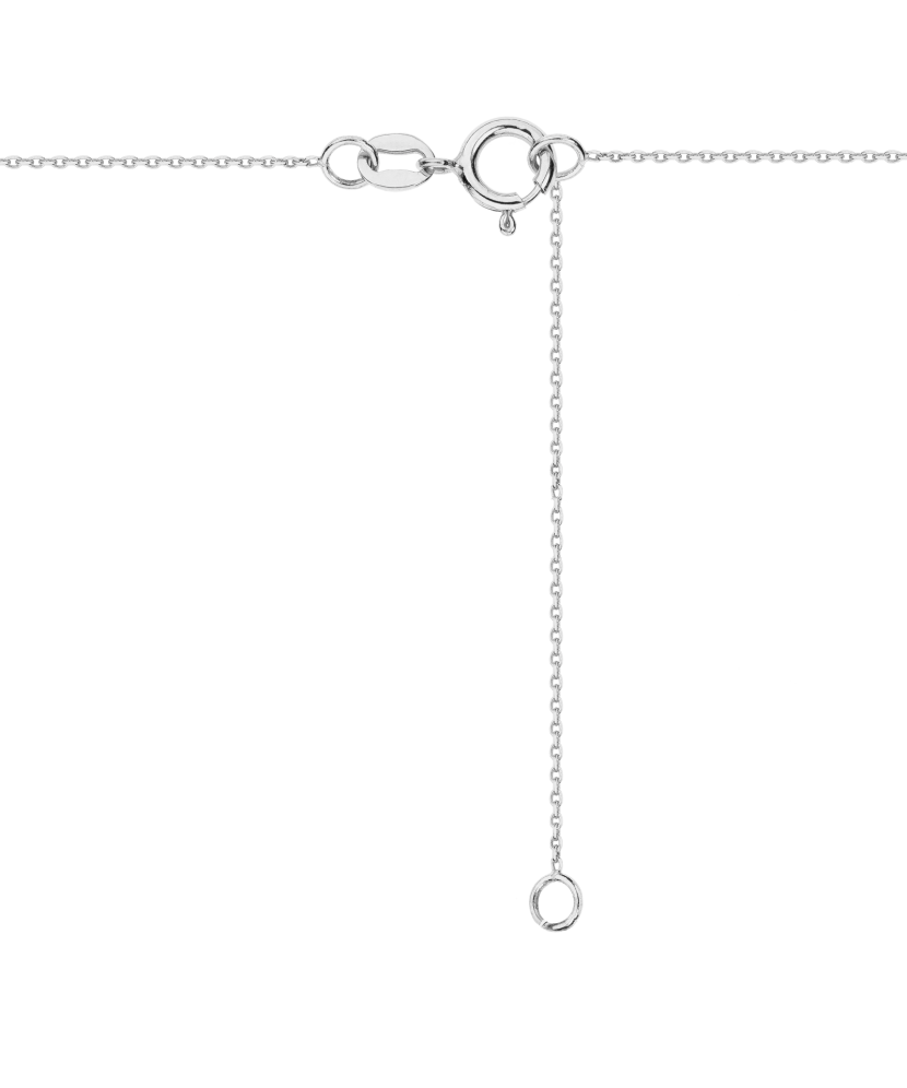 Цепочка из белого золота с танзанитом и бриллиантовой подвеской
