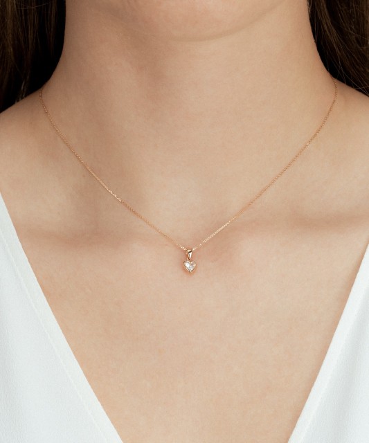 Золотой подвеска с цирконом "Сердечко"