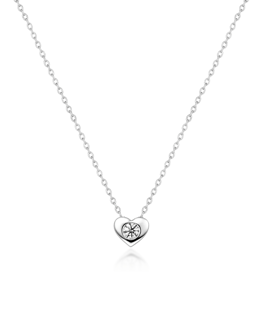 Золотая цепочка с циркониевым подвесом в виде сердечка