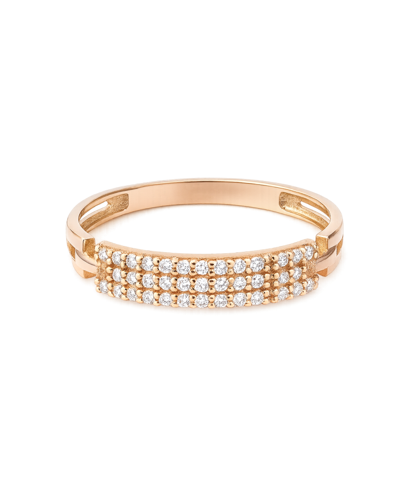 Zelta gredzens ar cirkonijiem