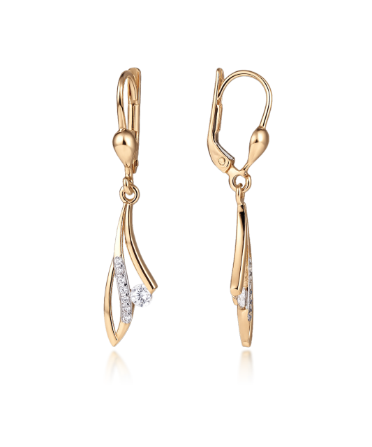 Золотые серьги с цирконами