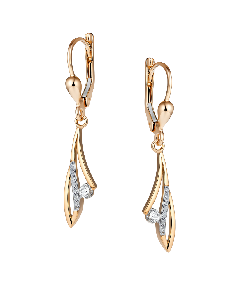 Zelta auskari ar cirkonijiem