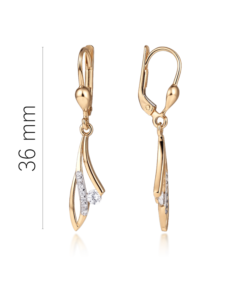 Золотые серьги с цирконами