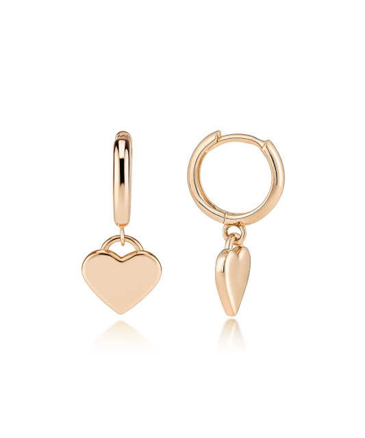Золотые серьги "Сердечки"