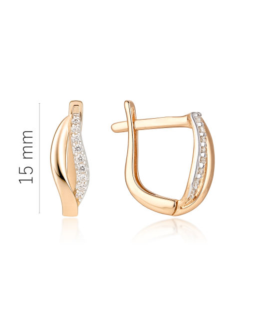 Золотые серьги с цирконами