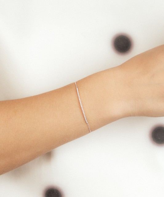 Baltā zelta rokassprādze ar dimantiem