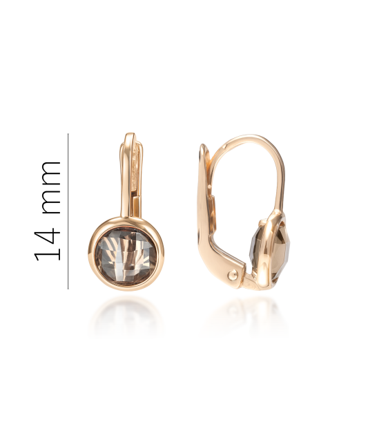 Zelta auskari ar dūmakaino topāzu