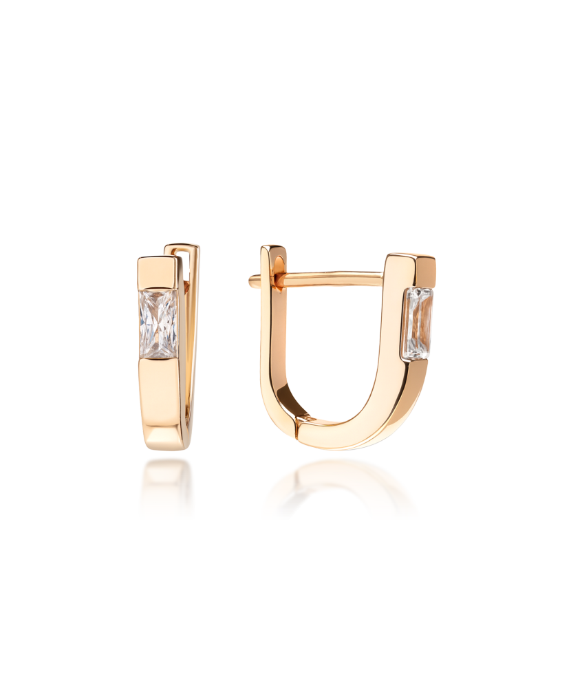 Золотые серьги с цирконами