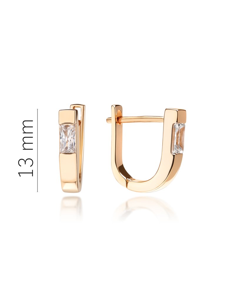 Золотые серьги с цирконами