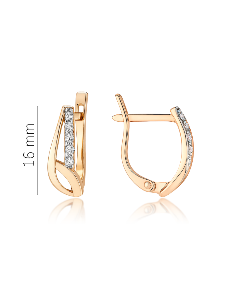 Золотые серьги с цирконами