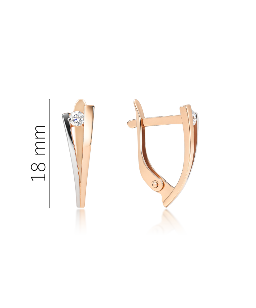 Золотые серьги с цирконами