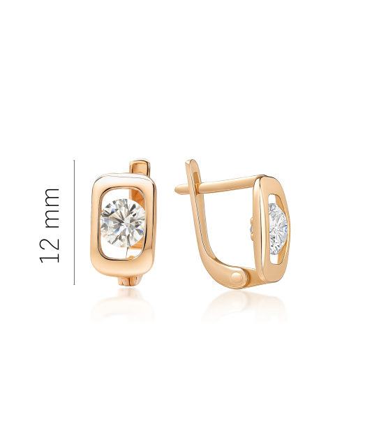 Золотые серьги с цирконами