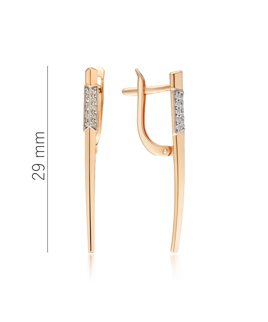 Золотые серьги с цирконами