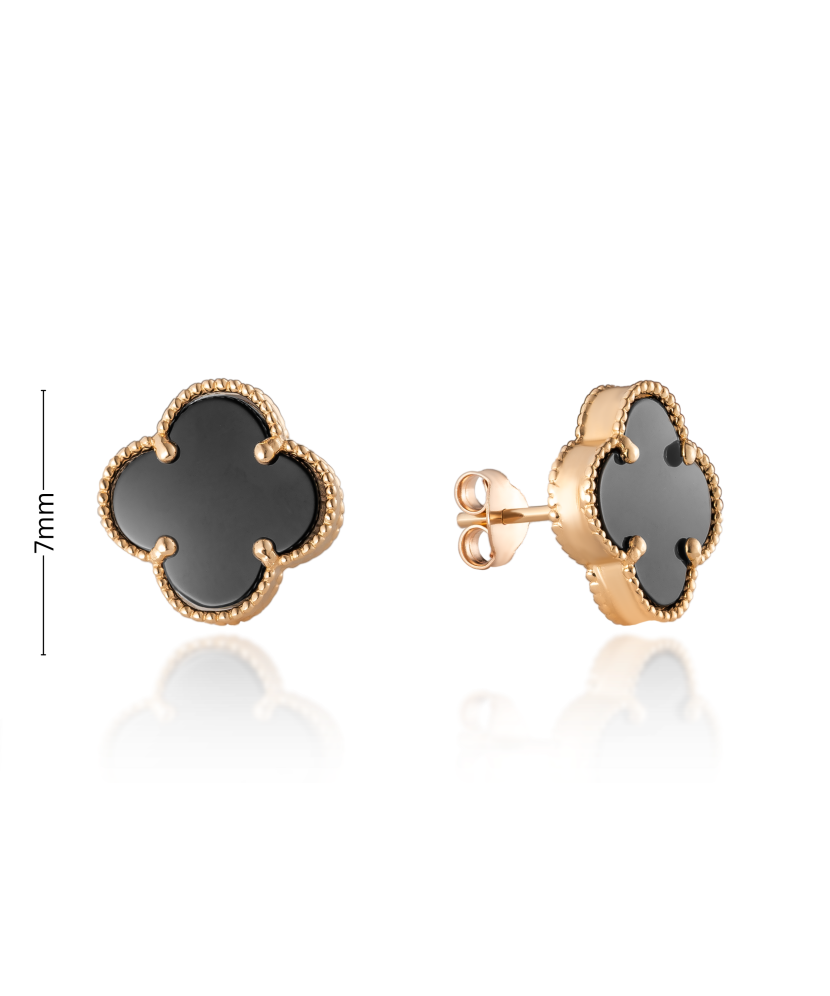 Zelta auskari ar oniksiem