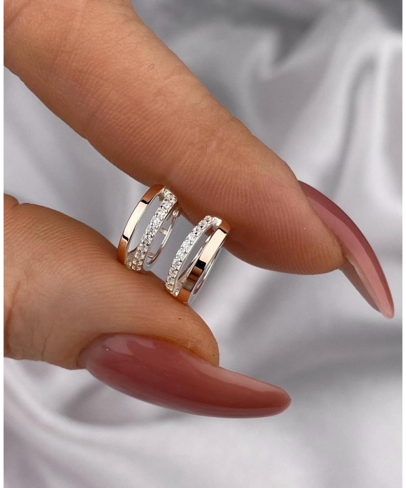 Apzeltīti sudraba auskari ar cirkonijiem