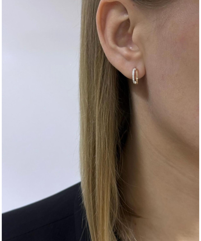 Apzeltīti sudraba auskari ar cirkonijiem