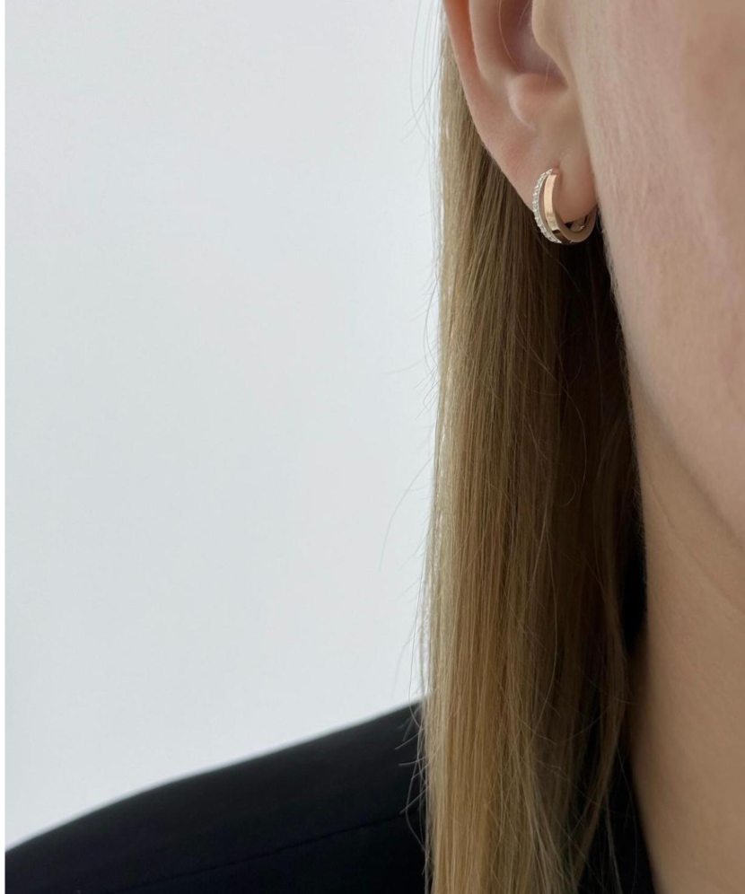 Серьги из позолоченного серебра с цирконами