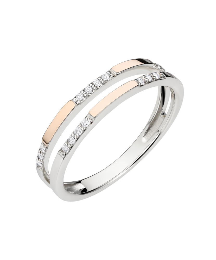 Кольцо из позолоченного серебра с цирконами