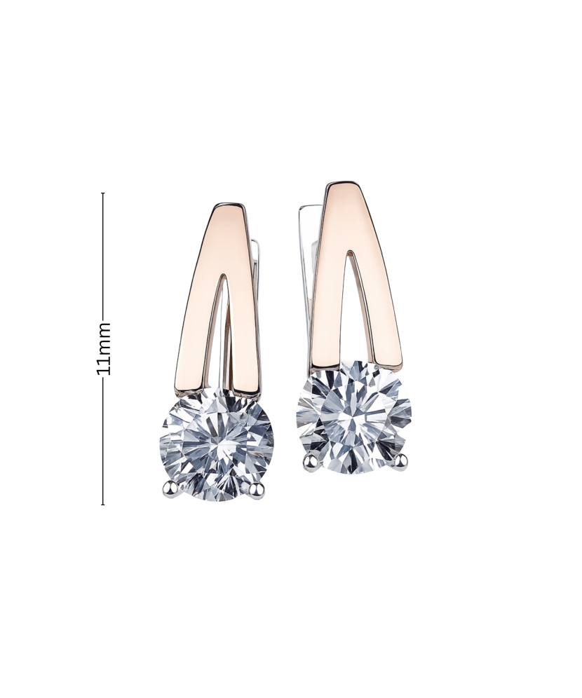 Серьги из позолоченного серебра с цирконами