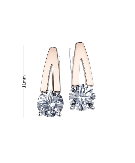 Apzeltīti sudraba auskari ar cirkonijiem