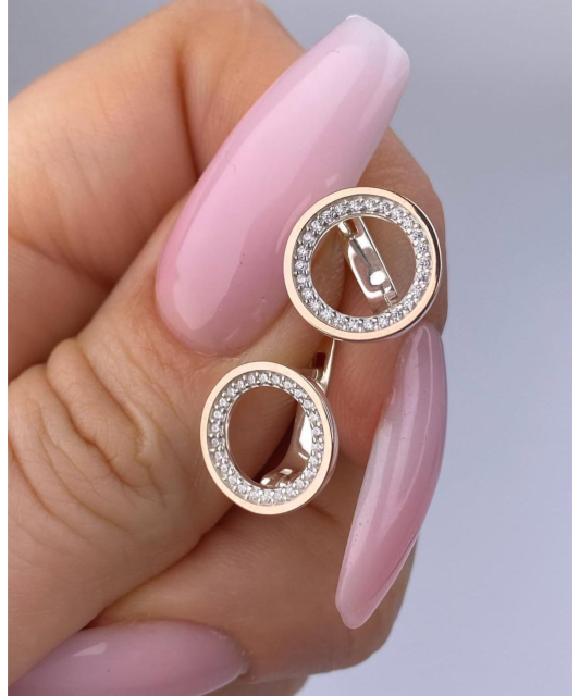 Apzeltīti sudraba auskari ar cirkonijiem