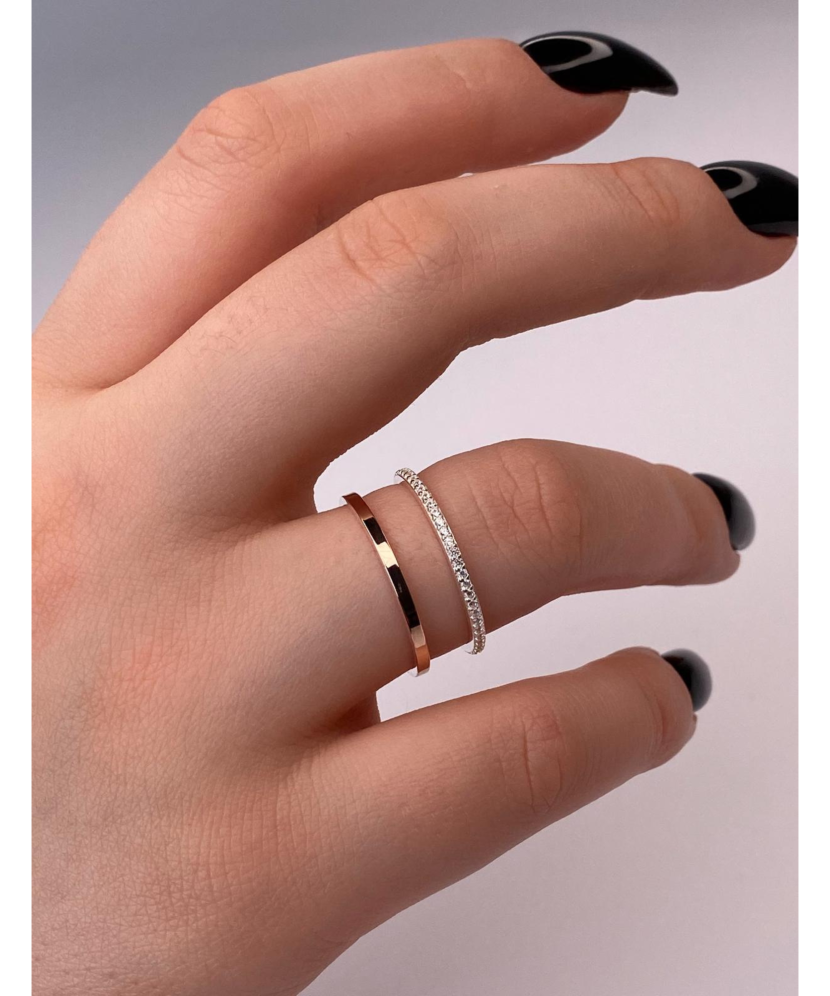 Apzeltīts sudraba gredzens ar cirkonijiem