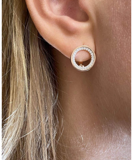 Apzeltīti sudraba auskari ar cirkonijiem