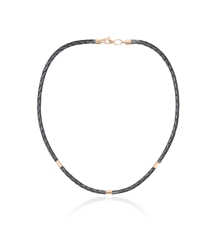 Ādas rokassprādze ar zeltu