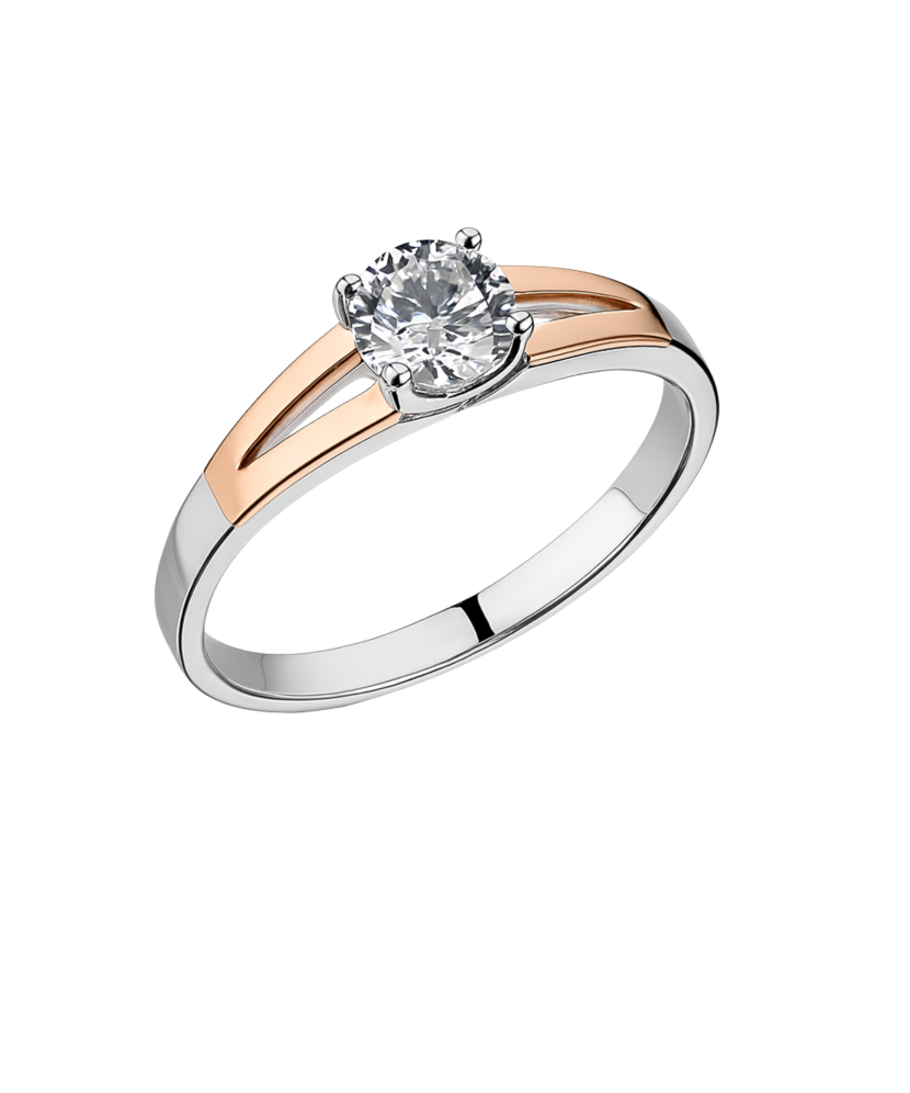 Apzeltīts sudraba gredzens ar cirkonijiem