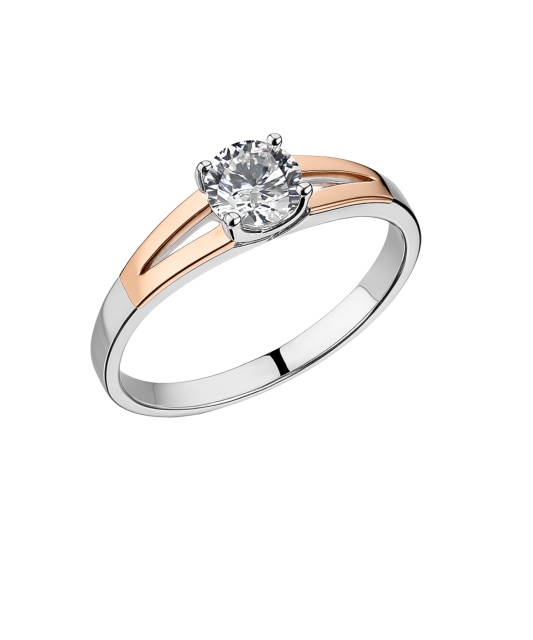 Apzeltīts sudraba gredzens ar cirkonijiem