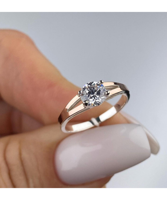 Apzeltīts sudraba gredzens ar cirkonijiem