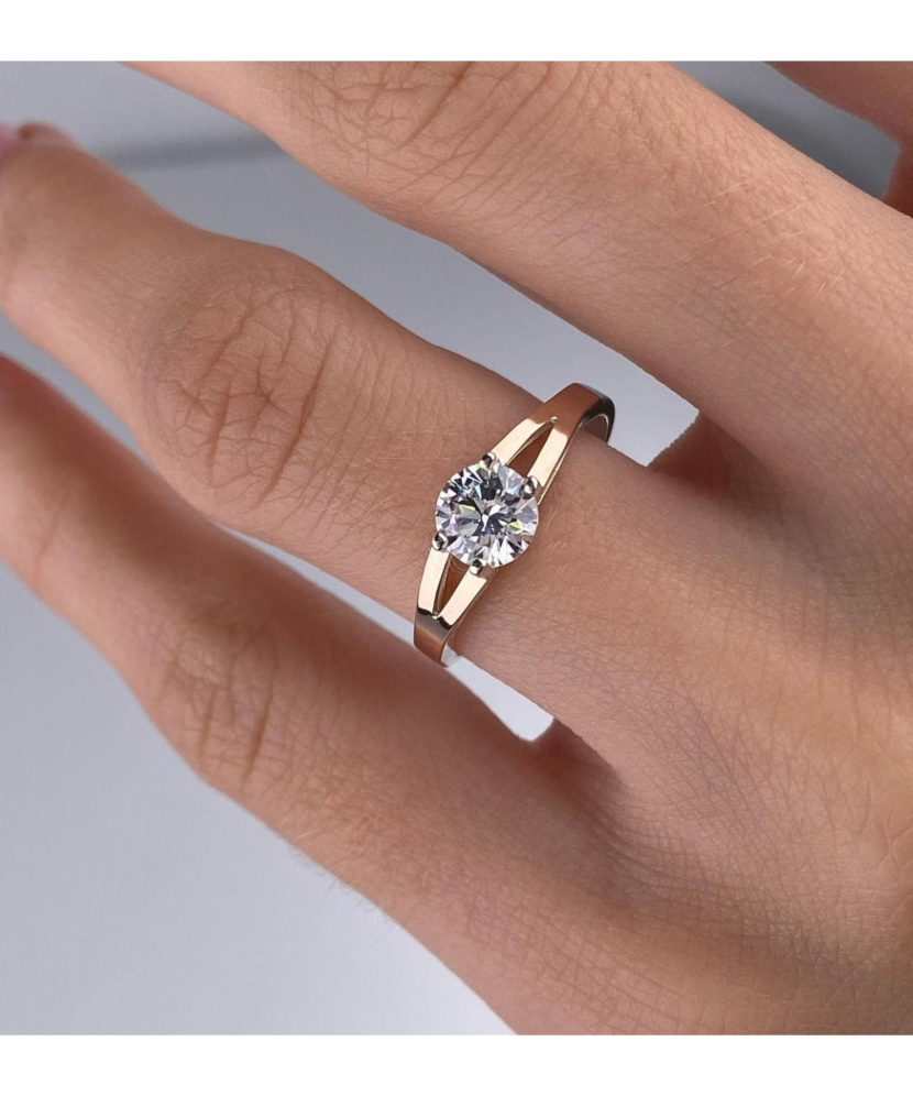 Apzeltīts sudraba gredzens ar cirkonijiem