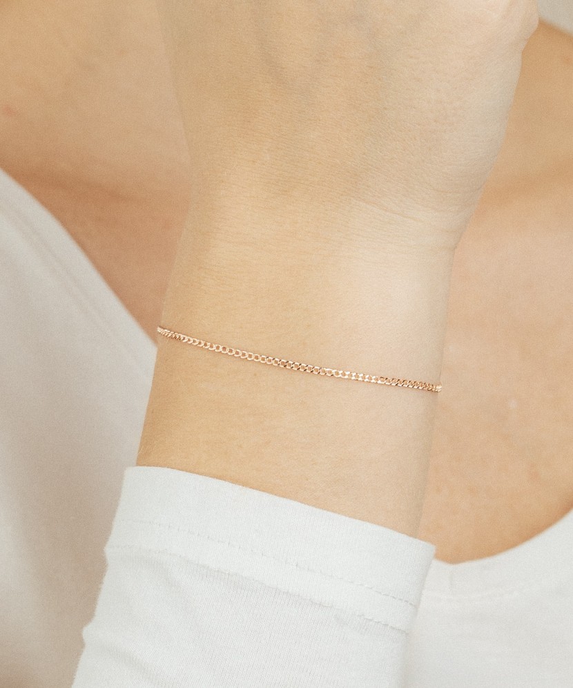 Золотой браслет "Curb"1.6мм