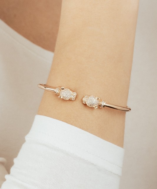 Zelta rokassprādze ar cirkonijiem